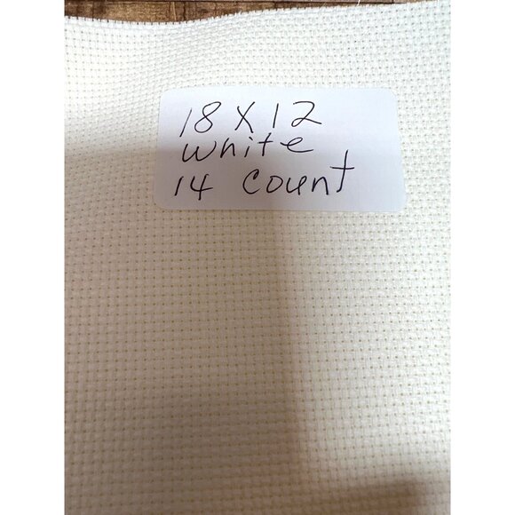 14 Count White Aida Cloth Cross Stitch Fabric 18" X 12" - Picture 2 of 2